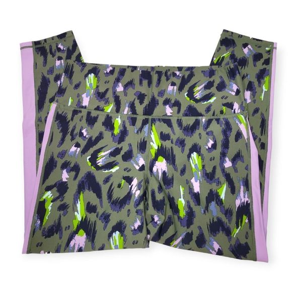 AERIE MOVE HIGH WAISTED TRACK 7/8 LEGGING Olive Fun XXL - Picture 3 of 5